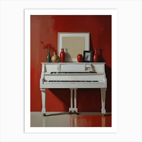 Piano In Red Art Print