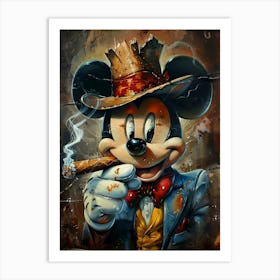 Mickey Mouse Smoking A Cigar Art Print