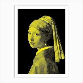 Girl with a Pearl Earring Yellow Art Print