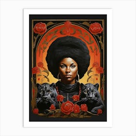 Black Panther art print Art Print