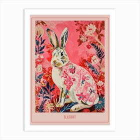 Floral Animal Painting Rabbit 4 Poster Art Print