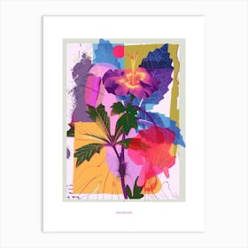 Geranium 4 Neon Flower Collage Poster Art Print