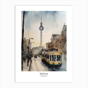 Berlin Germany Watercolour Travel Poster 3 Art Print
