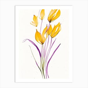 Saffron Herb Minimalist Watercolour 1 Art Print