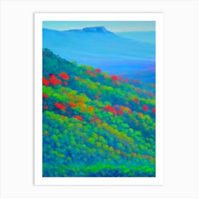 Blue Mountains National Park Australia Blue Oil Painting 1  Art Print