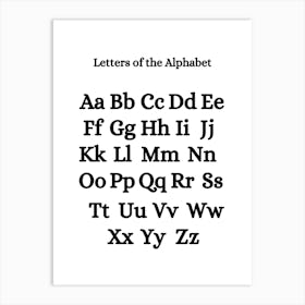 Educational Poster Letters Of The Alphabet Art Print