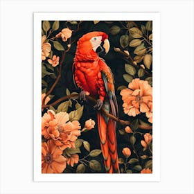 Parrot Painting Inspired By William Morris 1 Art Print