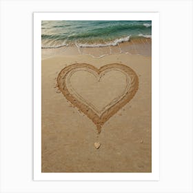 Heart In The Sand 1 Art Print