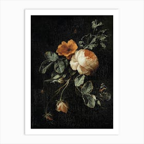 Moody Vintage Roses Art Print