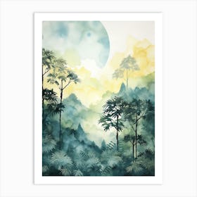 Watercolour Painting Of Borneo Rainforest   Brunei Indonesia And Malaysia 0 Art Print