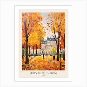 Autumn City Park Painting Luxembourg Gardens Paris Poster Art Print