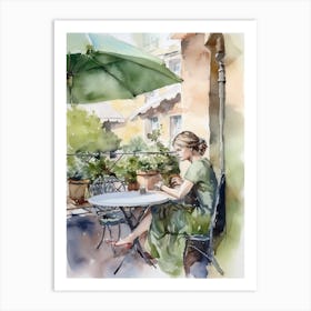 Reading In Sorrento Art Print