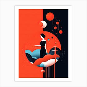 A Woman's Harmony: Minimalist Abstract Delights Art Print