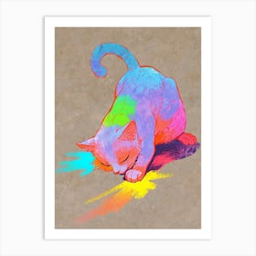 Rainbow Cat Art Print