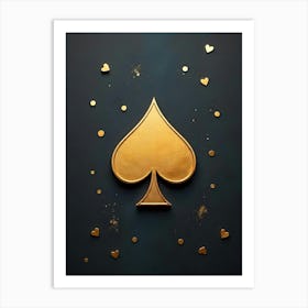 Gold Spade Symbol Art Print