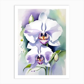 Orchids Watercolor Painting Art Print