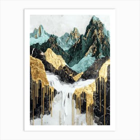 Scottish Highlands Golden Peaks - Lavish Gold Art Print