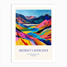Colourful Abstract Death Valley National Park Usa 1 Poster Blue Art Print