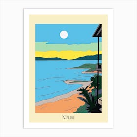 Poster Of Minimal Design Style Of Malibu California, Usa 3 Art Print