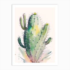 Nopal Cactus Storybook Watercolours 1 Art Print