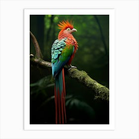 Perched Paradise: Quetzal Jungle Bird Art Art Print