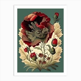 Poppy 1 Floral Botanical Vintage Poster Flower Art Print