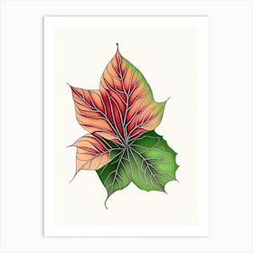 Poinsettia Leaf Warm Tones Art Print