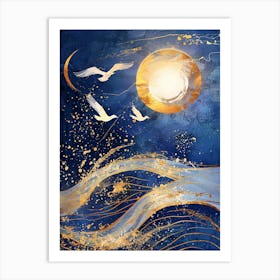 Seagulls In The Sky 1 Art Print