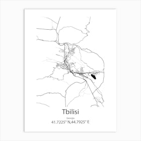 Tbilisi,Georgia Minimalist Map Art Print