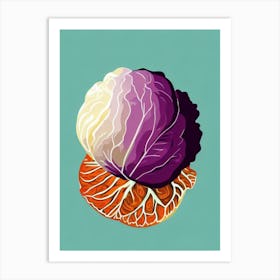 Cabbage 3 Bold Graphic vegetable Art Print