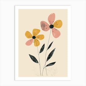 Austin Flower Market Boho Minimalist Style 1 Art Print