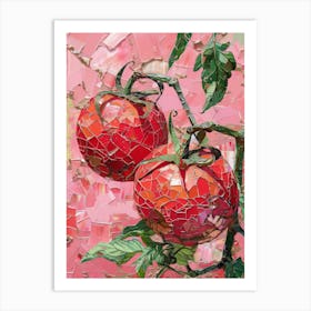 Disco Ball Tomato Mosaic Painting Kitchen Art Print