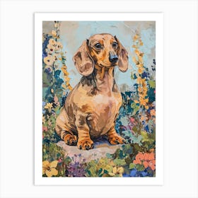 Dachshund Acrylic Painting 1 Art Print