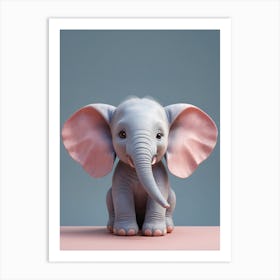 Cute Baby Elephant Nursery Ilustration (15) Art Print