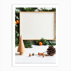 Christmas Tree And Pinecones Art Print