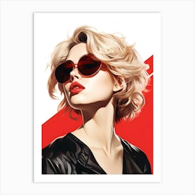 Woman In Sunglasses Art Print