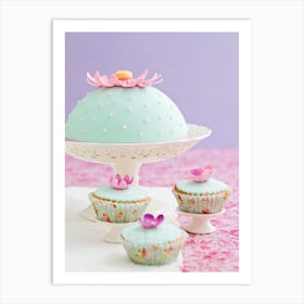 Cupcakes On A Cake Stand Art Print