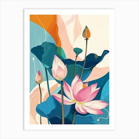 Lotus Flower Painting 1 Art Print