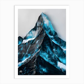 Blue Acrylic Mountain Art Art Print