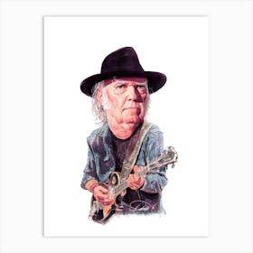 Neil Young Watercolor Art Print