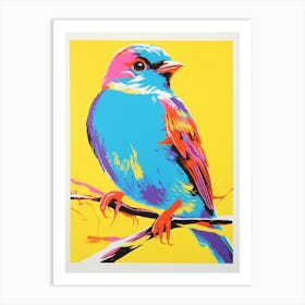 Andy Warhol Style Bird Bluebird 2 Art Print