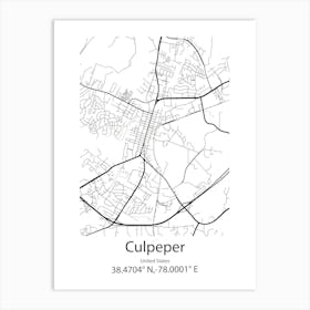 Culpeper,United States Minimalist Map Art Print