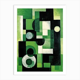 Green Cubism Art Print