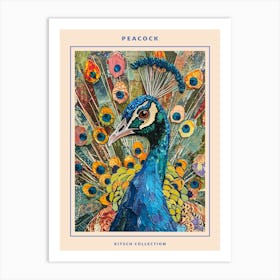 Kitsch Peacock Collage 1 Poster Art Print