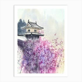 Sakura Blossoms watercolor Art Print