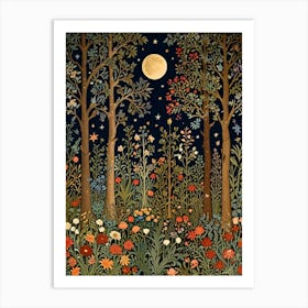 William Morris Moonlight In The Forest 163 Art Print