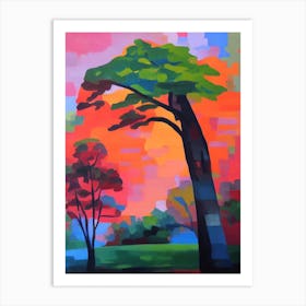 Hickory Tree Cubist Art Print