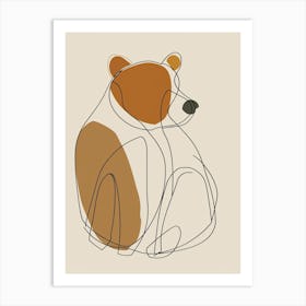 Bear Drawing - Boho, Line Art Art Print