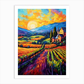 Woodinville Wine Country Fauvism 2 Art Print