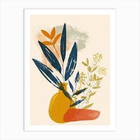 Golden Pastels In Retro Balance Mid Century Style Art Print